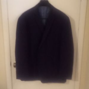 Tuxedo Jacket, mens 50L. Dark blue with light paisley accent.